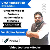 CMA Foundation (2022 Syllabus) Fundamentals of Business Mathematics & Statistics Video Lectures by Prof Mayank Agarwal June Attempt (Pendrive)